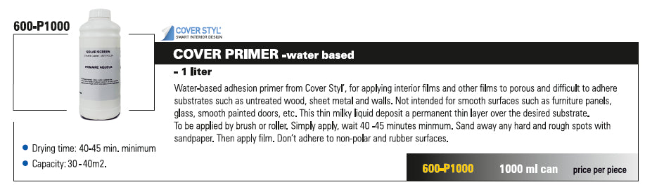 COVER STYL' PRIMER - base aqueuse 1L