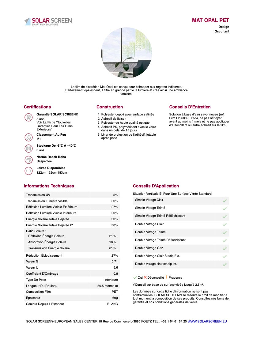 MAT OPAL PET - 0,91m