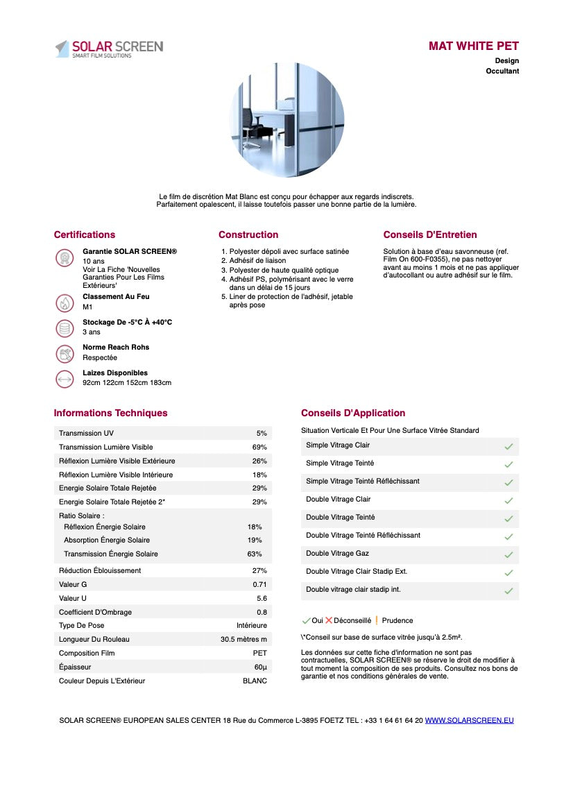 MAT BLANC PET - 0,91m