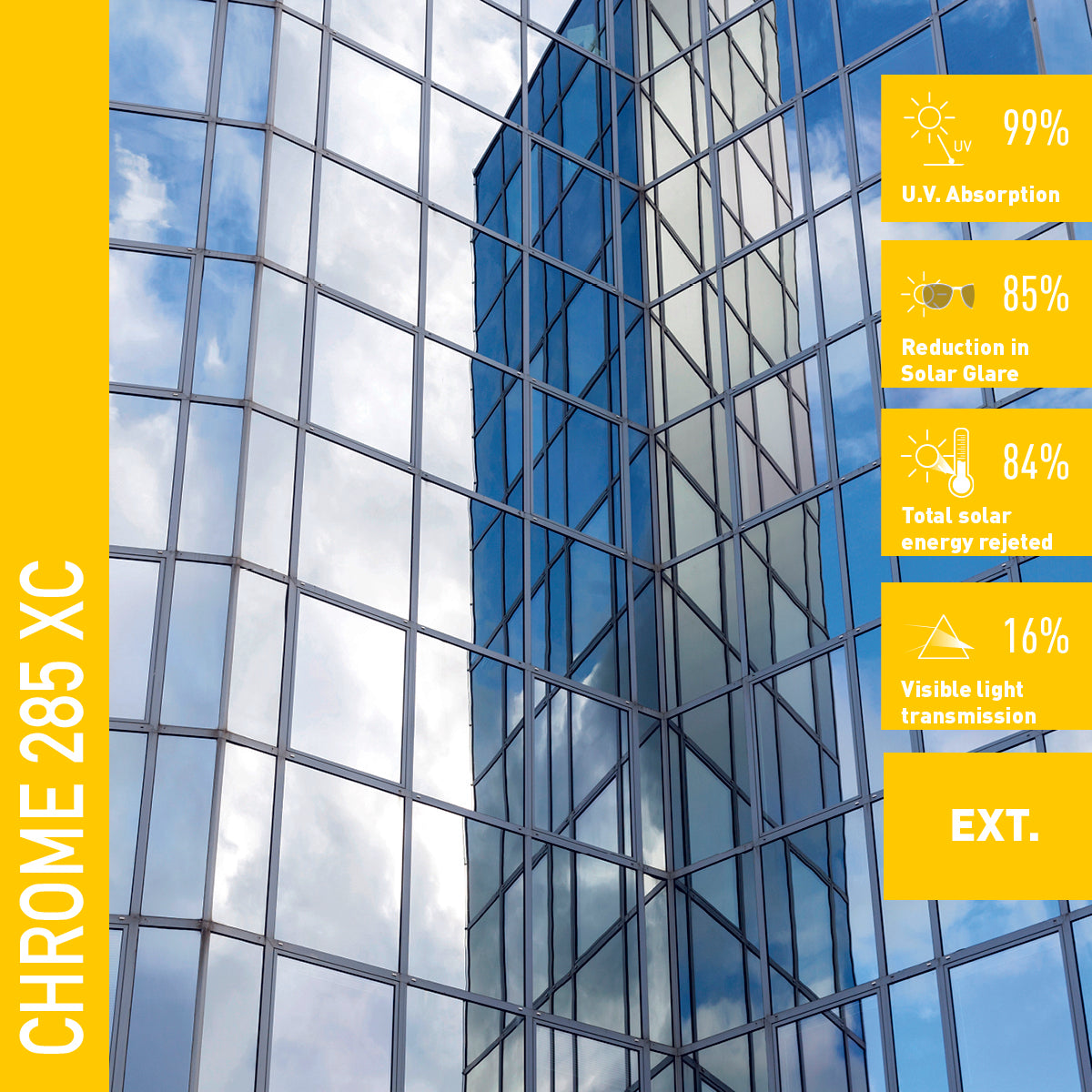 CHROME 285 XC - Film Solaire Argent Pose Extérieur - 0,91m