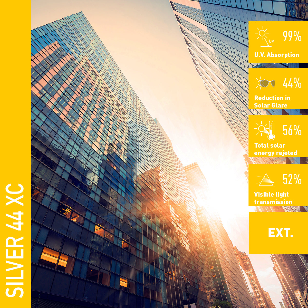 PLATINE 44 XC - Film Solaire Argent Pose Extérieur - 1.22m