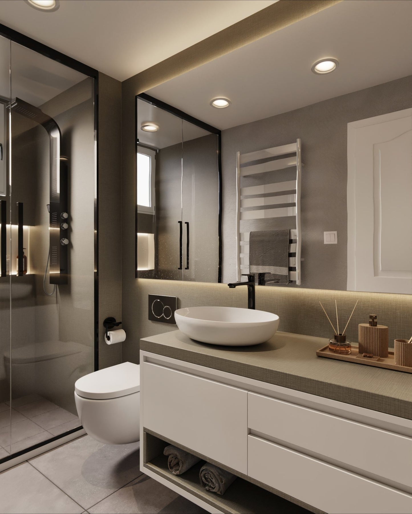 Silver & Brown Lined - NE37