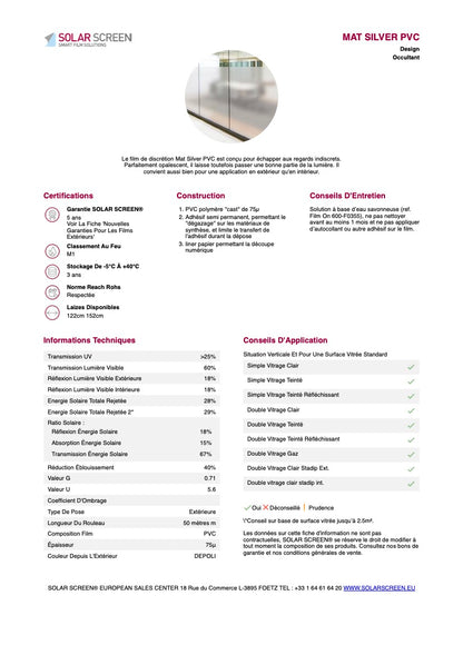 MAT SILVER PVC - 1,22m