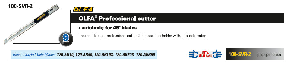 OLFA Cutter professionnel à lame autobloquante 45°